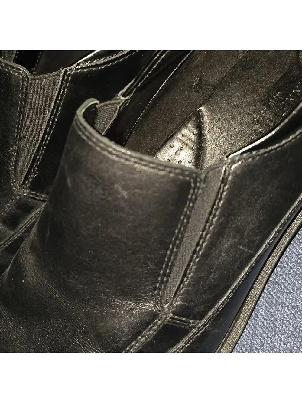 Kenneth Cole Black Leather Loafers Slip On Mens Size 10.5 10-1/2
